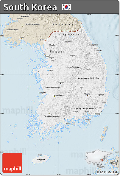 Classic Style Map of South Korea