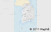 Classic Style Map of South Korea, single color outside