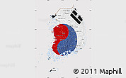 Flag Map of South Korea, flag aligned to the middle