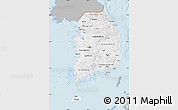 Gray Map of South Korea, single color outside