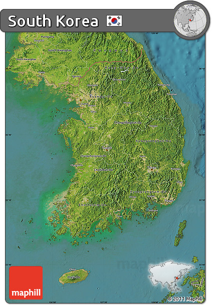 Satellite Map of South Korea