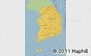 Savanna Style Map of South Korea, single color outside