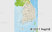 Shaded Relief Map of South Korea, physical outside
