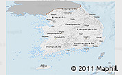 Gray Panoramic Map of South Korea, single color outside