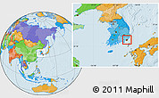 Political Location Map of Pusan, within the entire country