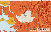 Shaded Relief 3D Map of Seoul, political outside