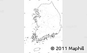 Blank Simple Map of South Korea, cropped outside, no labels