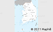 Gray Simple Map of South Korea, single color outside