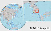 Gray Location Map of Taegu