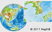 Physical Location Map of Taegu, within the entire country