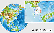 Physical Location Map of Taegu, highlighted country