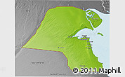Physical 3D Map of Kuwait, desaturated, land only