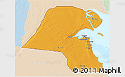 Political 3D Map of Kuwait, lighten, land only