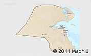 Satellite 3D Map of Kuwait, single color outside, bathymetry sea