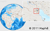 Shaded Relief Location Map of Kuwait, lighten, land only