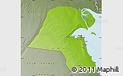 Physical Map of Kuwait, semi-desaturated, land only
