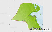 Physical Map of Kuwait, single color outside, bathymetry sea, shaded relief sea