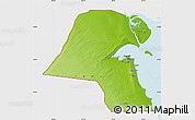 Physical Map of Kuwait, single color outside