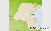 Satellite Map of Kuwait, physical outside