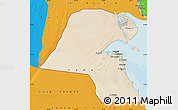 Satellite Map of Kuwait, political outside