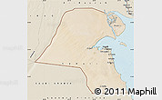 Satellite Map of Kuwait, shaded relief outside