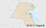 Satellite Map of Kuwait, single color outside, bathymetry sea