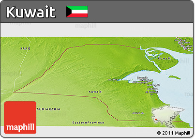 Physical Panoramic Map of Kuwait
