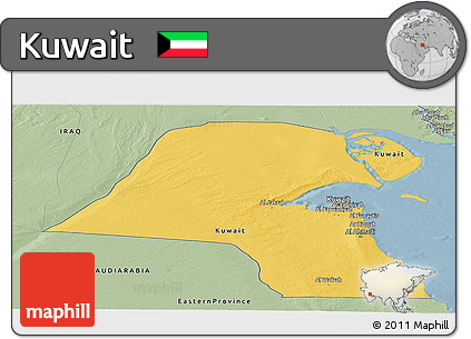 Savanna Style Panoramic Map of Kuwait
