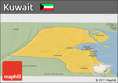Savanna Style Panoramic Map of Kuwait