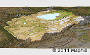 Satellite 3D Map of Issyk-Kul, darken