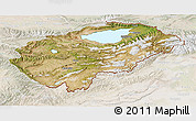 Satellite 3D Map of Issyk-Kul, lighten