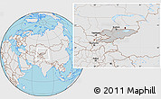 Gray Location Map of Kyrgyzstan, lighten, semi-desaturated, land only
