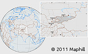 Gray Location Map of Kyrgyzstan, lighten, semi-desaturated