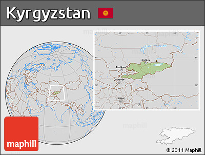 Savanna Style Location Map of Kyrgyzstan, lighten, desaturated