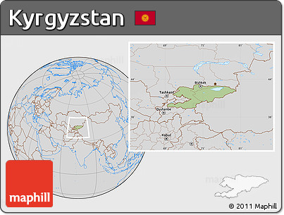Savanna Style Location Map of Kyrgyzstan, lighten, desaturated