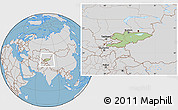 Savanna Style Location Map of Kyrgyzstan, lighten, desaturated, land only