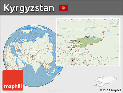 Savanna Style Location Map of Kyrgyzstan, lighten, land only