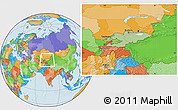 Savanna Style Location Map of Kyrgyzstan, political outside