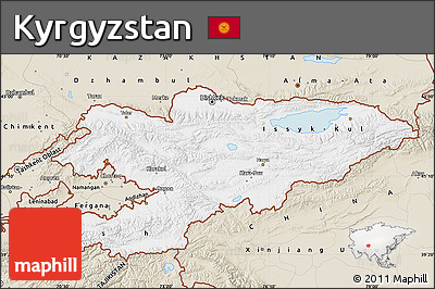 Classic Style Map of Kyrgyzstan