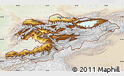 Physical Map of Kyrgyzstan, lighten