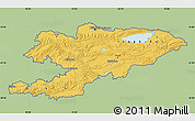 Savanna Style Map of Kyrgyzstan, single color outside