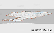 Gray Panoramic Map of Kyrgyzstan, single color outside