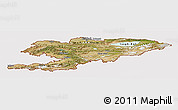 Satellite Panoramic Map of Kyrgyzstan, cropped outside