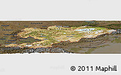 Satellite Panoramic Map of Kyrgyzstan, darken