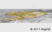 Satellite Panoramic Map of Kyrgyzstan, desaturated