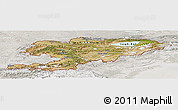 Satellite Panoramic Map of Kyrgyzstan, lighten, semi-desaturated