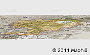 Satellite Panoramic Map of Kyrgyzstan, semi-desaturated