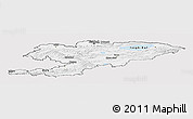 Silver Style Panoramic Map of Kyrgyzstan, single color outside