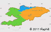 Political Simple Map of Kyrgyzstan, cropped outside