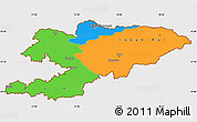 Political Simple Map of Kyrgyzstan, single color outside